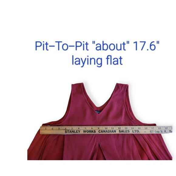 Madewell Sleeveless Cherry Red Rust Voluminous Viscose Trapeze Tank Size 2 - Picture 8 of 9